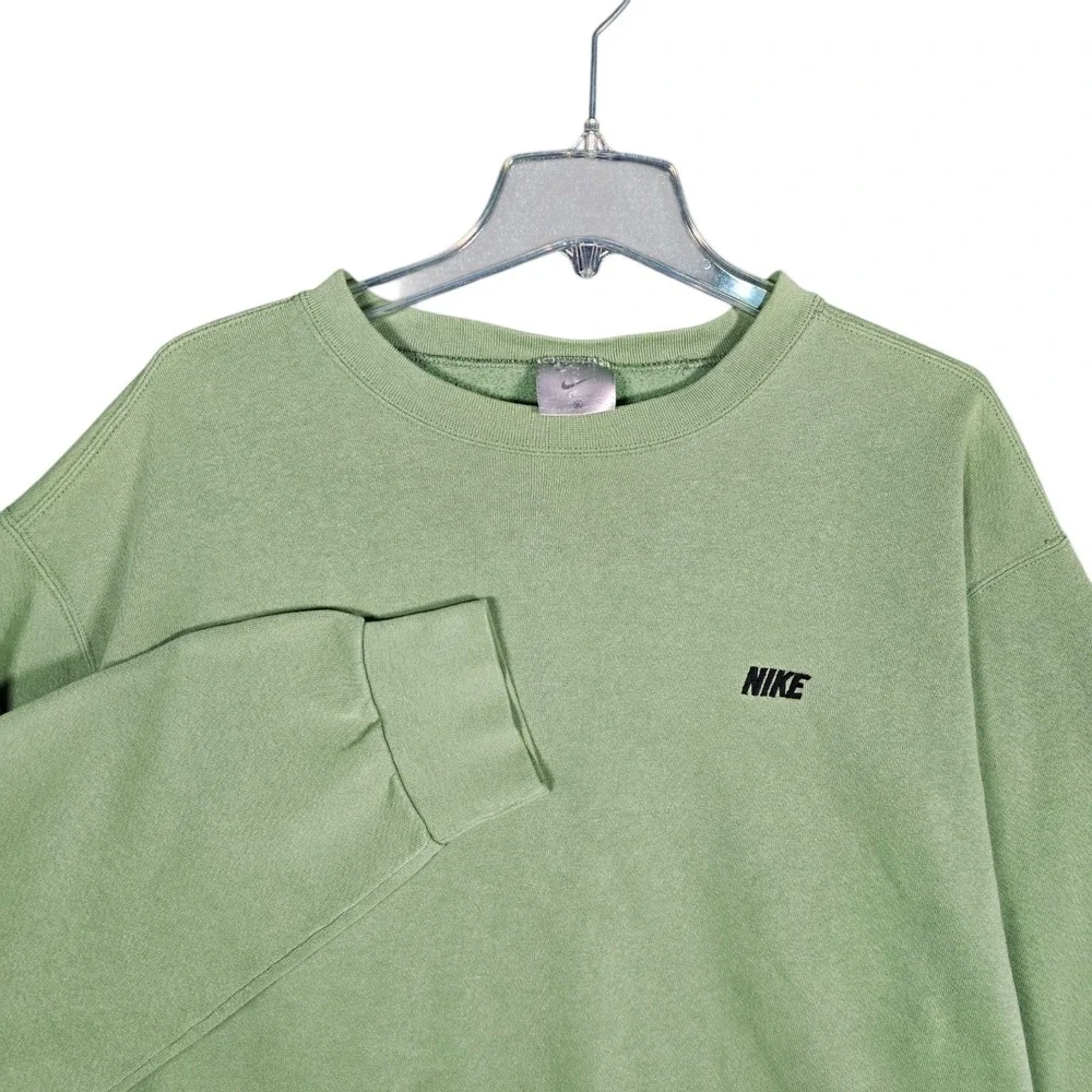 Vintage Nike Crewneck Mens XL Green Embroidered Spell Out Sweatshirt 90s Y2K USA